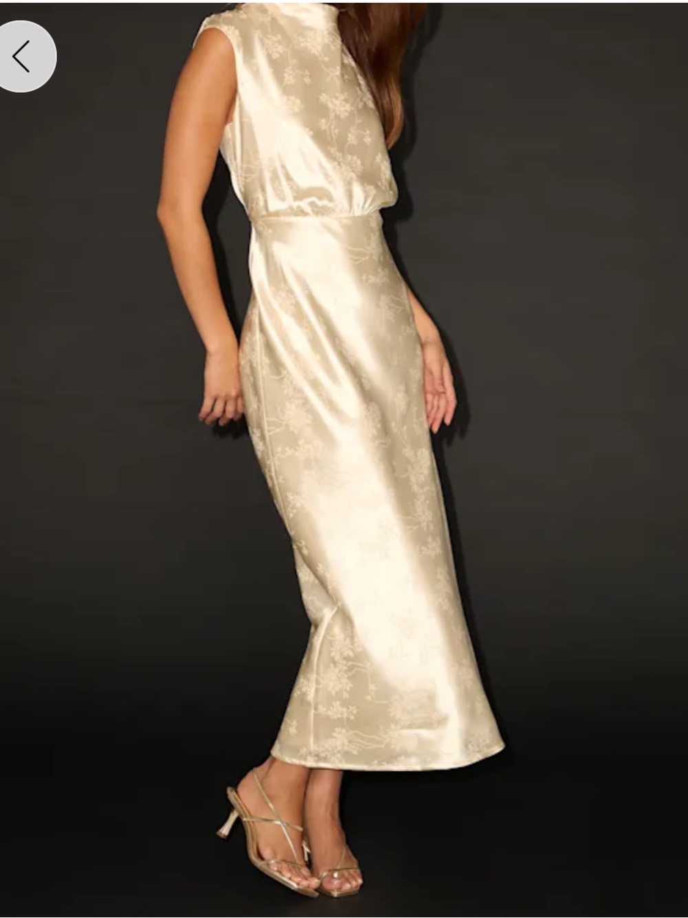 Lulus Cream Jacquard Satin Midi Dress